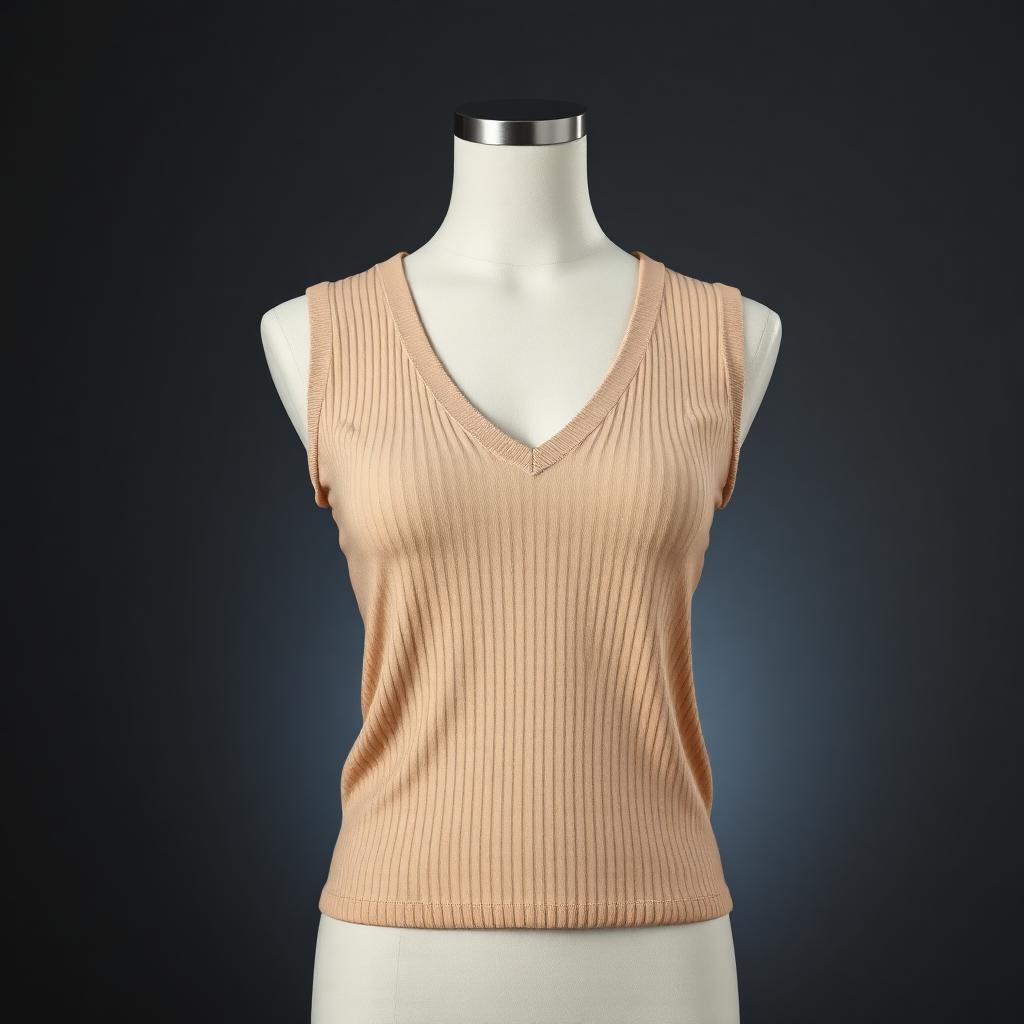 Women Ribbed V Neck Tank Top